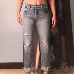 Levi’s 501 Original Straight Distressed Jeans
